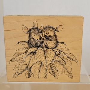 Stampabilities House-Mouse  Silent Mice Wooden Mounted Rubber Stamp No. 276